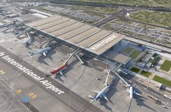 عملیات اجرایی طرح توسعه اپرون فرودگاه بین‌المللی کیش با اعتبار ۱۶۰ میلیارد تومان کلید خورد