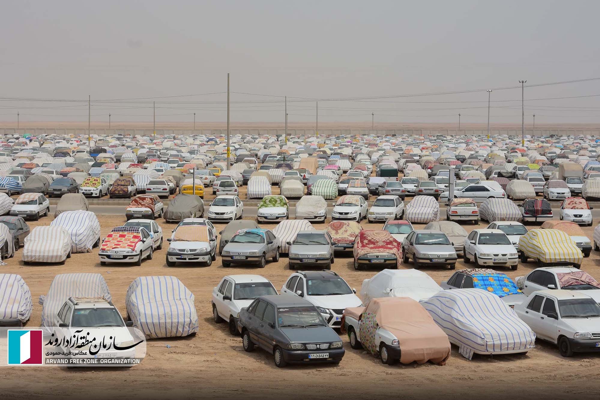 گزارش تصویری‌؛ پارکینگ ۱۱۰ هکتاری مرز شلمچه میزبان عاشقان حسینی