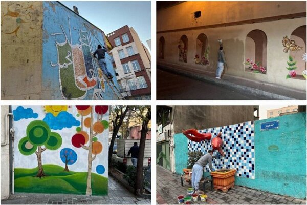 مرمت گسترده نقاشی‌های دیواری و المان‌های بصری در منطقه ۶ تهران